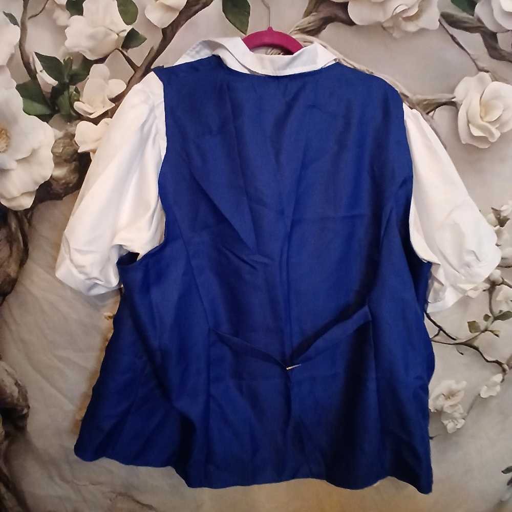 Royal Blue Women's Top with Gold Button Accents - Picture 6 of 9